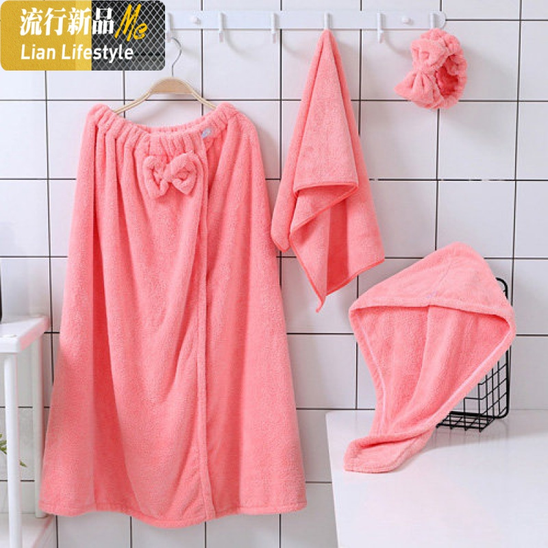 浴巾女可穿可裹比棉吸水浴裙性感家用...