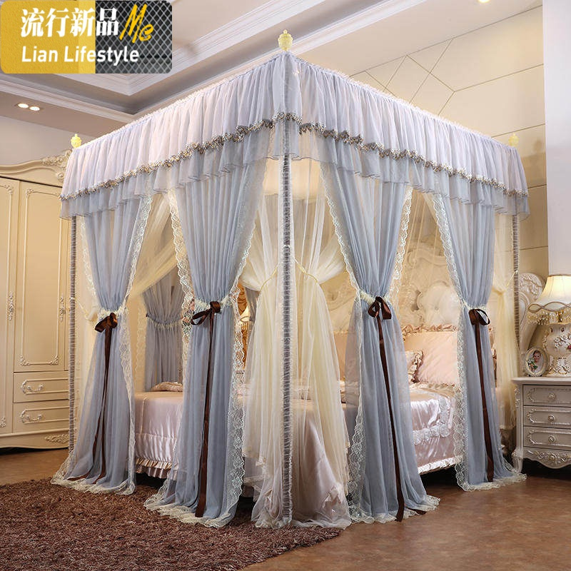 公主风宫廷蚊帐1.8m床双人家用加...